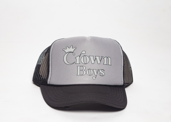 CROWN BOYS TRUCKER HAT GRAY-BLACK