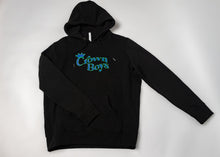 Load image into Gallery viewer, CROWN BOYS BLUE AND GREEN LOGO HOODIE
